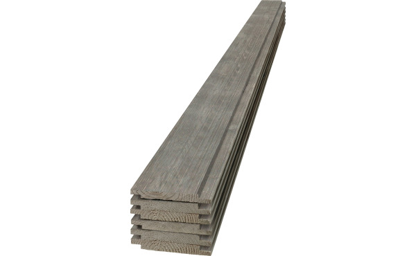 UFP-Edge 6 In. W x 8 Ft. L x 1 In. Thick Gray Wood Rustic Shiplap Board (18.48 Sq. Ft./6-Pack)