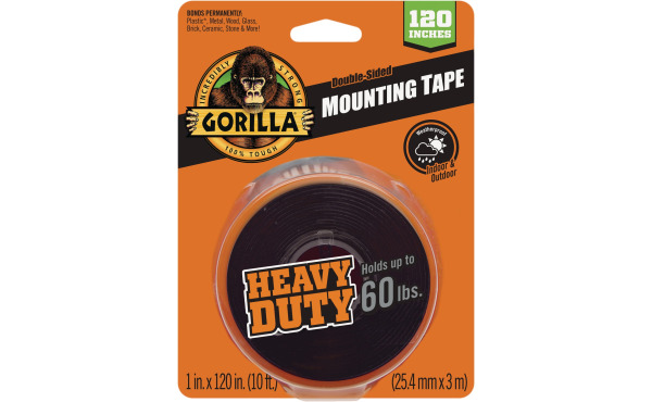 Gorilla 1 In. x 120 In. Black Heavy Duty Double-Sided Mounting Tape (60 Lb. Capacity) Gorilla 1 In. x 120 In. Black Heavy Duty Double-Sided Mounting Tape (60 Lb. Capacity)