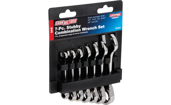 Channellock SAE/Metric 12-Point Stubby Ratcheting Combination Wrench Set (7-Piece) Channellock SAE/Metric 12-Point Stubby Ratcheting Combination Wrench Set (7-Piece)
