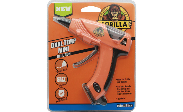 Gorilla Dual-Temperature Mini Glue Gun or Mini Clear Hot Melt Glue Gorilla Dual-Temperature Mini Glue Gun or Mini Clear Hot Melt Glue