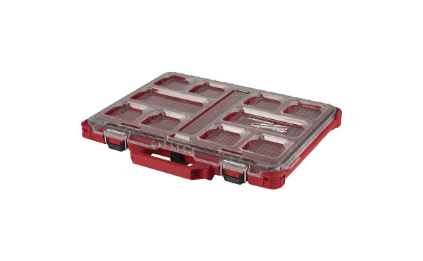 Milwaukee PACKOUT 16.50 In. W x 2.50 In. H x 19.75 In. L Lo Profile Small Parts Organizer with 10 Bins