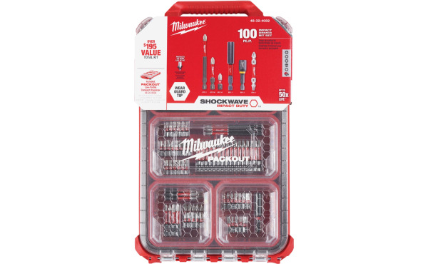 Milwaukee Shockwave PACKOUT Impact Screwdriver Bit Set (100-Piece) Milwaukee Shockwave PACKOUT Impact Screwdriver Bit Set (100-Piece)