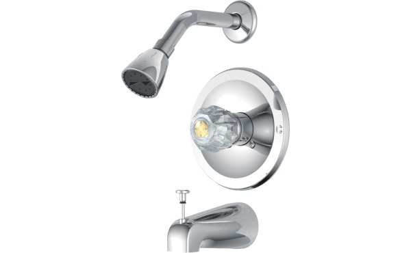 Home Impressions Chrome Single-Handle Acrylic Knob Tub & Shower Faucet