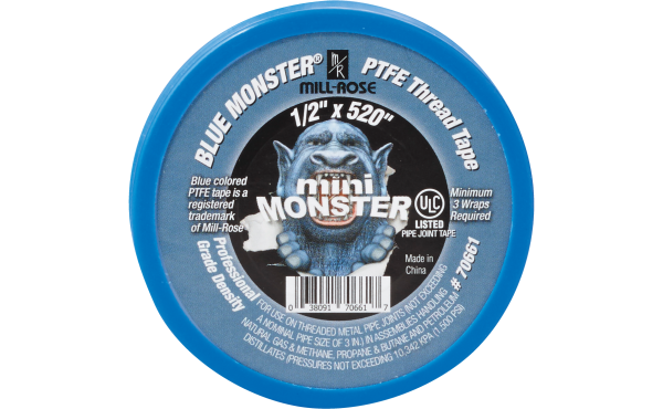 BLUE MONSTER 1/2 In. x 520 In. Blue Thread Seal Tape BLUE MONSTER 1/2 In. x 520 In. Blue Thread Seal Tape