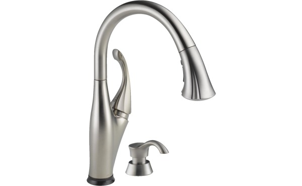 Delta Addison Pull-Down Kitchen Faucet And Soap Dispenser Delta Addison Pull-Down Kitchen Faucet And Soap Dispenser