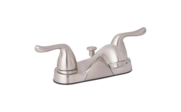 Home Impressions Brushed Nickel 2-Handle Knob 4 In. Centerset Bathroom Faucet with Pop-Up Home Impressions Brushed Nickel 2-Handle Knob 4 In. Centerset Bathroom Faucet with Pop-Up