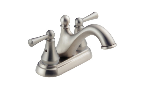 Delta Haywood Stainless 2-Handle Lever 4 In. Centerset Bathroom Faucet with Pop-Up