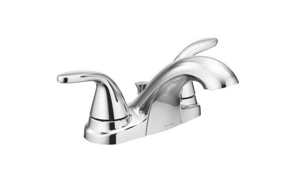 Moen Adler Chrome 2-Handle Lever4 In. Centerset Bathroom Faucet with Pop-Up Moen Adler Chrome 2-Handle Lever4 In. Centerset Bathroom Faucet with Pop-Up