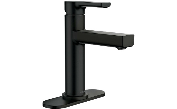 Moen Rinza Matte Black 1-Handle Lever 4 In. Centerset Bathroom Faucet Moen Rinza Matte Black 1-Handle Lever 4 In. Centerset Bathroom Faucet