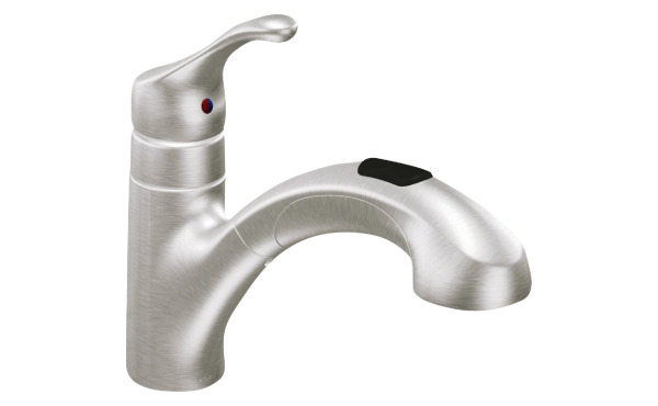 Moen Renzo Single Handle Lever Pull-Out Kitchen Faucet, Stainless Moen Renzo Single Handle Lever Pull-Out Kitchen Faucet, Stainless