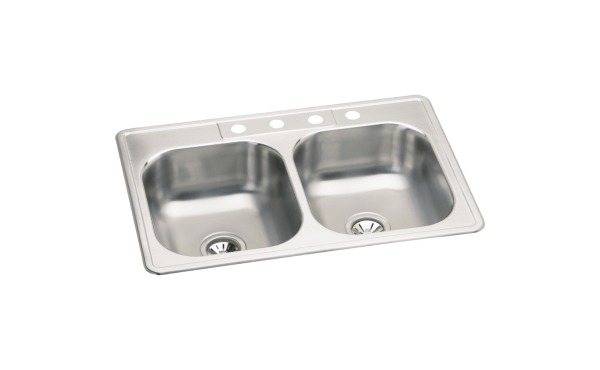 Elkay Double Bowl 33 In. x 22 In. Stainless Steel Kitchen Sink