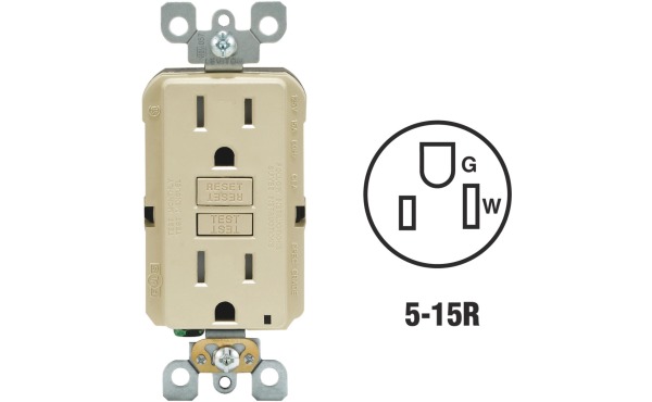 Leviton SmartlockPro Self-Test 15A Ivory Commercial Grade Tamper Resistant 5-15R GFCI Outlet Leviton SmartlockPro Self-Test 15A Ivory Commercial Grade Tamper Resistant 5-15R GFCI Outlet