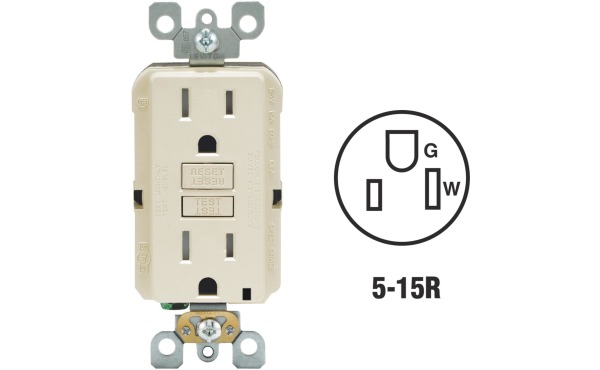 Leviton SmartlockPro Self-Test 15A Light Almond Commercial Grade Tamper Resistant 5-15R GFCI Outlet Leviton SmartlockPro Self-Test 15A Light Almond Commercial Grade Tamper Resistant 5-15R GFCI Outlet