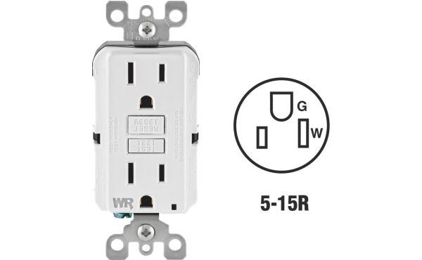 Leviton SmartlockPro Self-Test 15A White Residential Grade Tamper & Weather Resistant 5-15R GFCI Outlet Leviton SmartlockPro Self-Test 15A White Residential Grade Tamper & Weather Resistant 5-15R GFCI Outlet