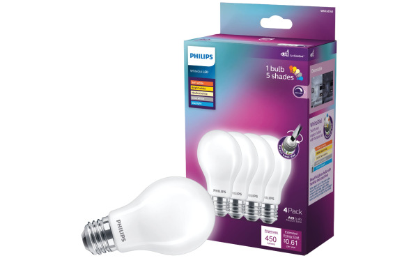 Philips Multi CCT A19 Medium LED Light Bulb (4-Pack)