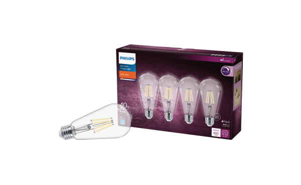 Philips Vintage 40W Equivalent Soft White ST19 Medium LED Decorative Light Bulb (4-Pack) Philips Vintage 40W Equivalent Soft White ST19 Medium LED Decorative Light Bulb (4-Pack)
