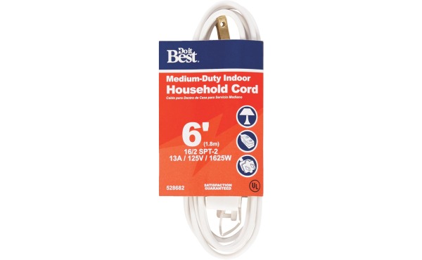 Do it Best 6 Ft. 16\/2 White/Brown Cube Tap Extension Cord Do it Best 6 Ft. 16\/2 White/Brown Cube Tap Extension Cord