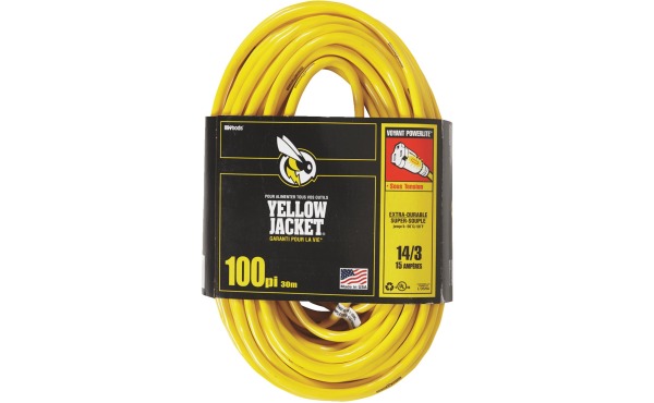 Yellow Jacket 100 ft. Indoor/Outdoor Extension Cord Yellow Jacket 100 ft. Indoor/Outdoor Extension Cord