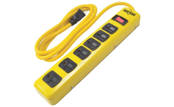 Yellow Jacket 6-Outlet Yellow Metal Power Strip with 6 Ft. Cord Yellow Jacket 6-Outlet Yellow Metal Power Strip with 6 Ft. Cord