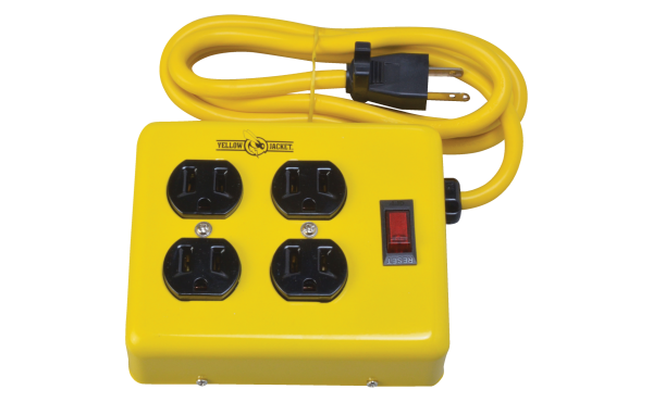 Yellow Jacket 4-Outlet Yellow Metal Power Strip with 4 Ft. Cord Yellow Jacket 4-Outlet Yellow Metal Power Strip with 4 Ft. Cord