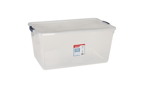 Rubbermaid 95 Qt. Clear Clever Store Latching Lid Storage Tote