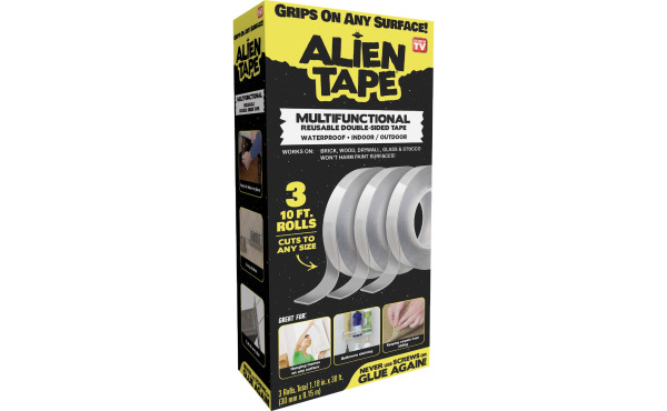 Alien Tape Reusable Double-Sided Transparent Tape (3-Roll)