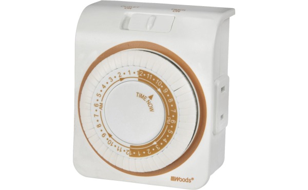 Woods 125V Indoor 24-Hour Mechanical Timer Woods 125V Indoor 24-Hour Mechanical Timer