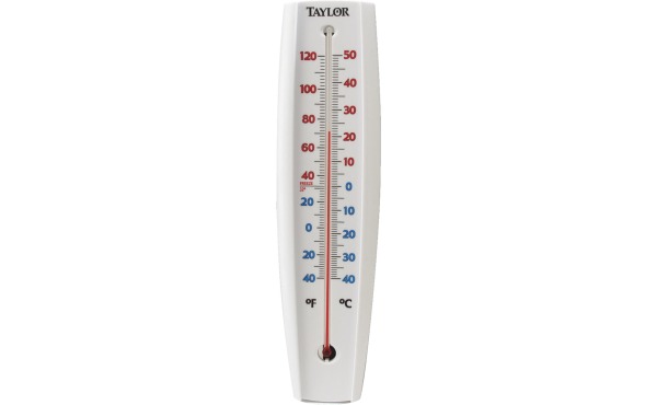 Taylor 3-1/4" W x 14-1/2" H Rustproof Tube Indoor & Outdoor Thermometer Taylor 3-1/4" W x 14-1/2" H Rustproof Tube Indoor & Outdoor Thermometer
