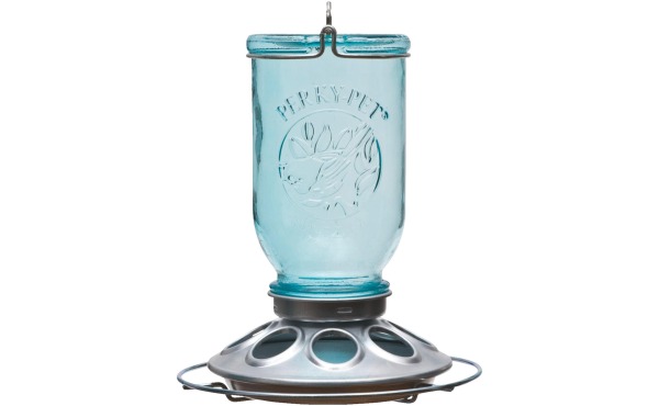 Perky-Pet Blue Glass Mason Jar Bird Feeder Perky-Pet Blue Glass Mason Jar Bird Feeder