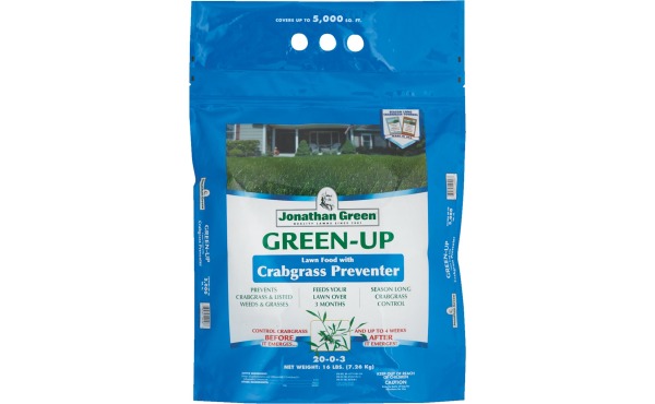Jonathan Green Green-Up 15 Lb. 5000 Sq. Ft. 22-0-3 Lawn Fertilizer with Crabgrass Preventer Jonathan Green Green-Up 15 Lb. 5000 Sq. Ft. 22-0-3 Lawn Fertilizer with Crabgrass Preventer