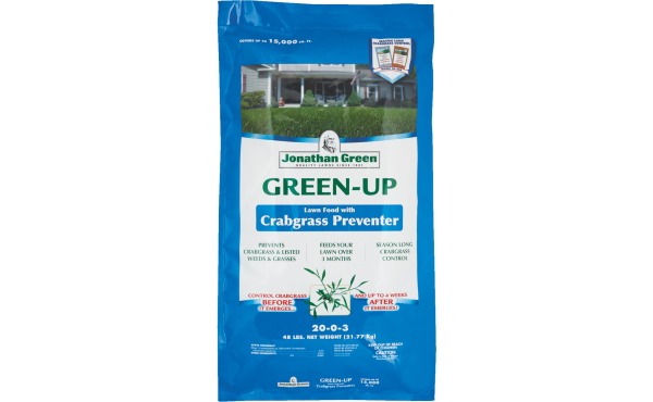 Jonathan Green Green-Up 45 Lb. 15,000 Sq. Ft. 22-0-3 Lawn Fertilizer With Crabgrass Preventer Jonathan Green Green-Up 45 Lb. 15,000 Sq. Ft. 22-0-3 Lawn Fertilizer With Crabgrass Preventer