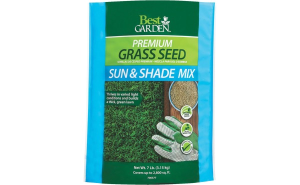 Best Garden 7 Lb. 2500 Sq. Ft. Coverage Sun & Shade Grass Seed Best Garden 7 Lb. 2500 Sq. Ft. Coverage Sun & Shade Grass Seed