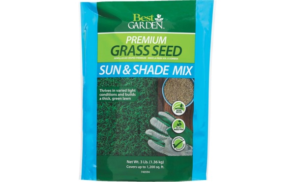 Best Garden 3 Lb. 750 Sq. Ft. Coverage Sun & Shade Grass Seed Best Garden 3 Lb. 750 Sq. Ft. Coverage Sun & Shade Grass Seed