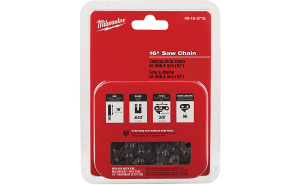 Milwaukee 16 In. Saw Chain Replacement for 2727-20 Chainsaw Milwaukee 16 In. Saw Chain Replacement for 2727-20 Chainsaw