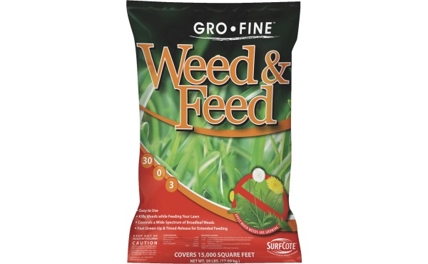 Gro-Fine Weed & Feed 39 Lb. 15,000 Sq. Ft. 30-0-3 Lawn Fertilizer with Weed Killer Gro-Fine Weed & Feed 39 Lb. 15,000 Sq. Ft. 30-0-3 Lawn Fertilizer with Weed Killer