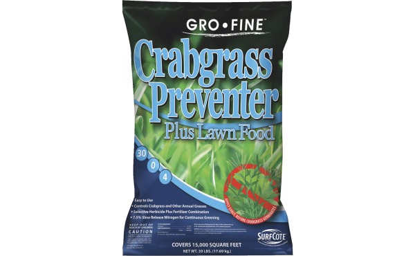 Gro-Fine 39 Lb. 15,000 Sq. Ft. 30-0-4 Lawn Fertilizer With Crabgrass Preventer Gro-Fine 39 Lb. 15,000 Sq. Ft. 30-0-4 Lawn Fertilizer With Crabgrass Preventer