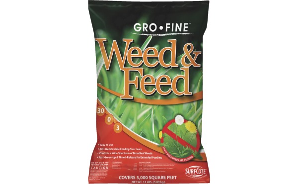 Gro-Fine Weed & Feed 13 Lb. 5000 Sq. Ft. 30-0-3 Lawn Fertilizer with Weed Killer Gro-Fine Weed & Feed 13 Lb. 5000 Sq. Ft. 30-0-3 Lawn Fertilizer with Weed Killer