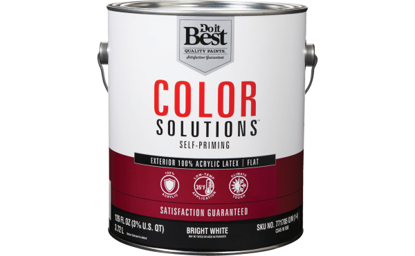 Do it Best Color Solutions 100% Acrylic Latex Self-Priming Exterior House Paint, Bright White, 1 Gal. Do it Best Color Solutions 100% Acrylic Latex Self-Priming Exterior House Paint, Bright White, 1 Gal.
