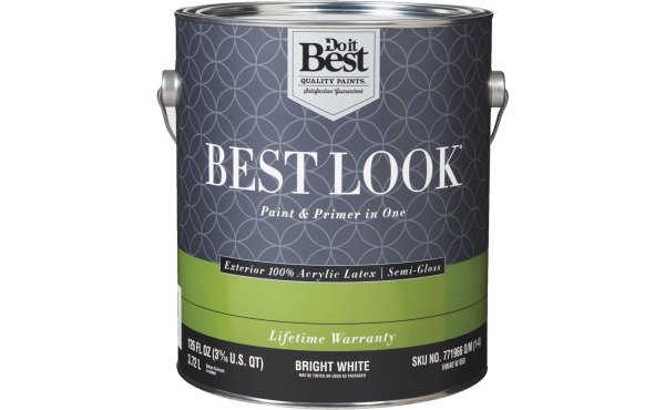 Best Look 100% Acrylic Latex Paint & Primer In One Exterior House Paint, Bright White, 1 Gal. Best Look 100% Acrylic Latex Paint & Primer In One Exterior House Paint, Bright White, 1 Gal.