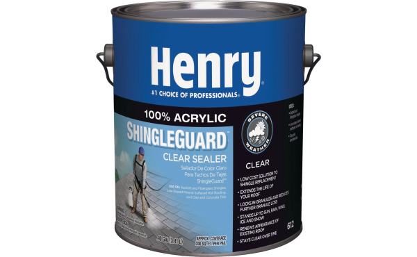 Henry 612 ShingleGuard 1 Gal. Clear 100% Acrylic Roof Coating Henry 612 ShingleGuard 1 Gal. Clear 100% Acrylic Roof Coating