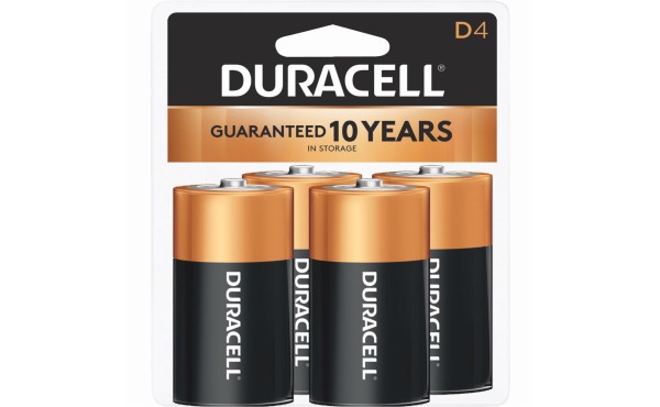 Duracell CopperTop D Alkaline Battery (4-Pack)