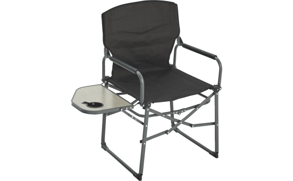 Outdoor Expressions Black Polyester Director Camp Folding Chair With Side Table