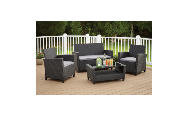Outdoor Expressions Malmo 4-Piece Resin Wicker Chat Set Outdoor Expressions Malmo 4-Piece Resin Wicker Chat Set