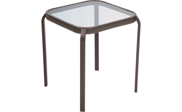 Outdoor Expressions Windsor Collection Smoked Glass Top 16 In. Square Side Table