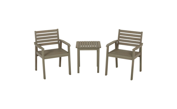 Outdoor Expressions 3-Piece Acacia Wood Chat Set