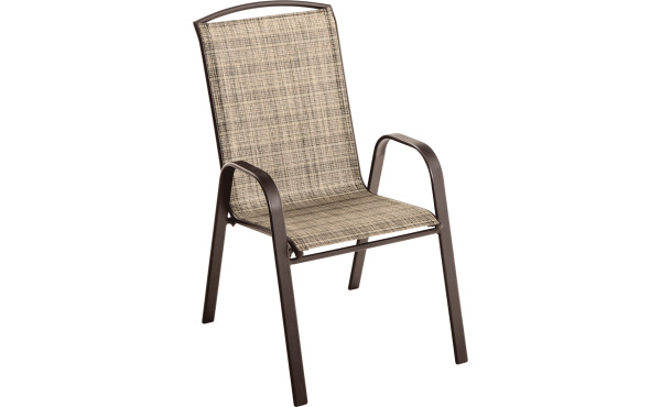 Outdoor Expressions Windsor Brown Steel Sling Stacking Chair Outdoor Expressions Windsor Brown Steel Sling Stacking Chair