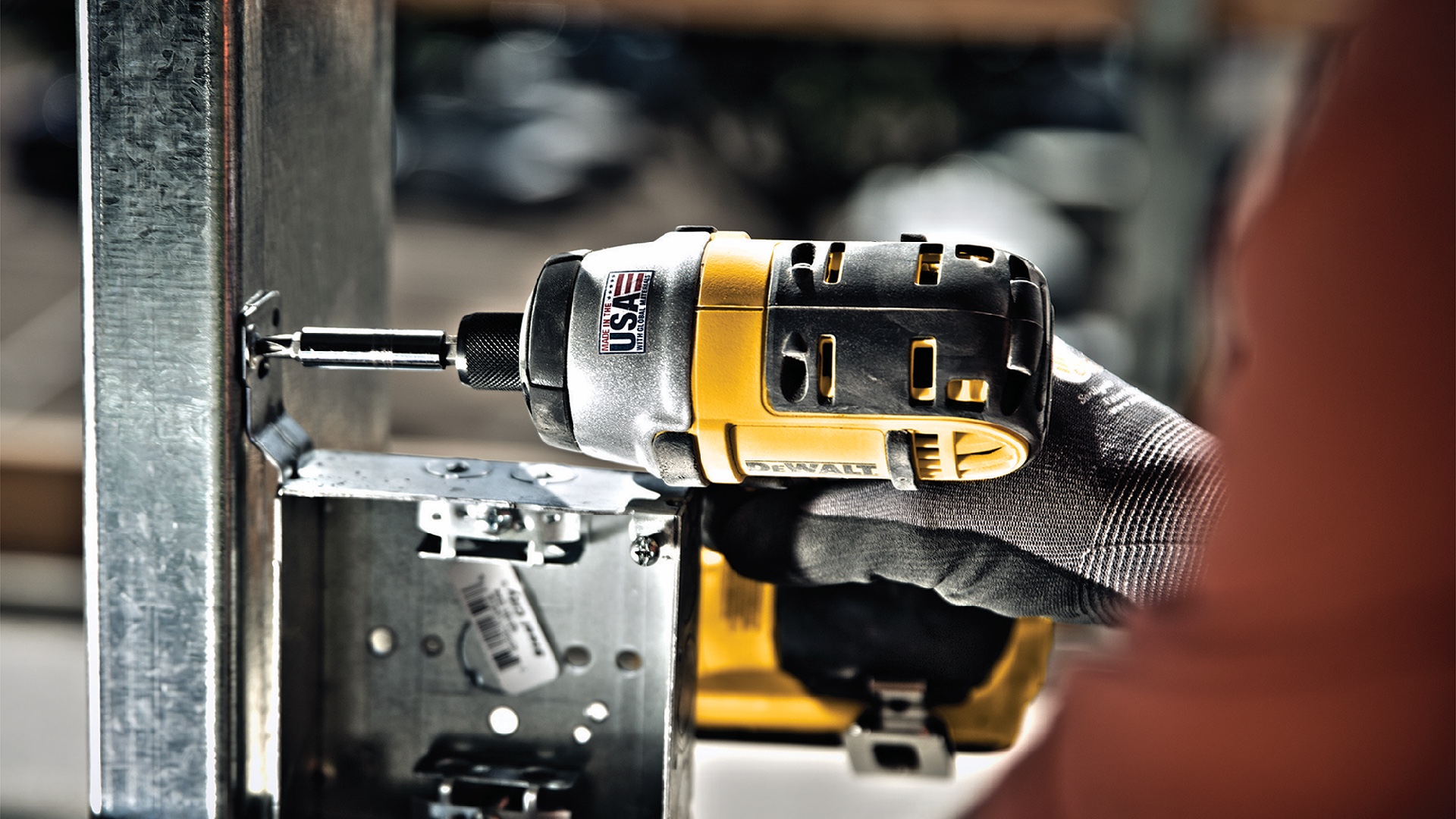 American Made Person using drill